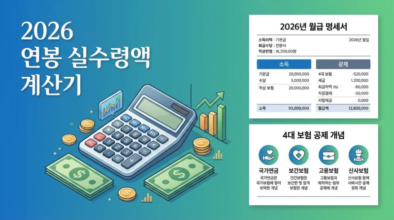 2026년 연봉 실수령액 4대 보험 계산기