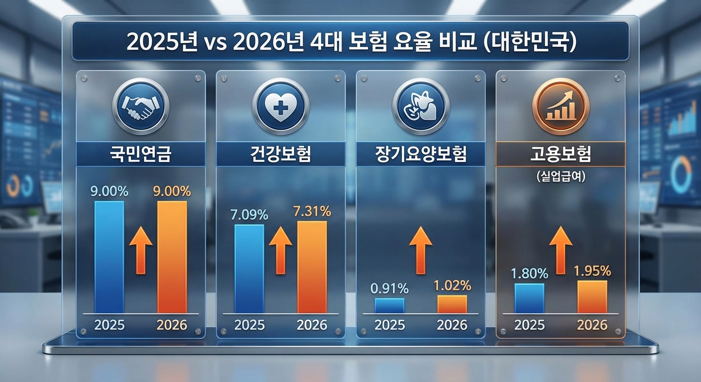 2025년 vs 2026년 4대 보험 요율 비교