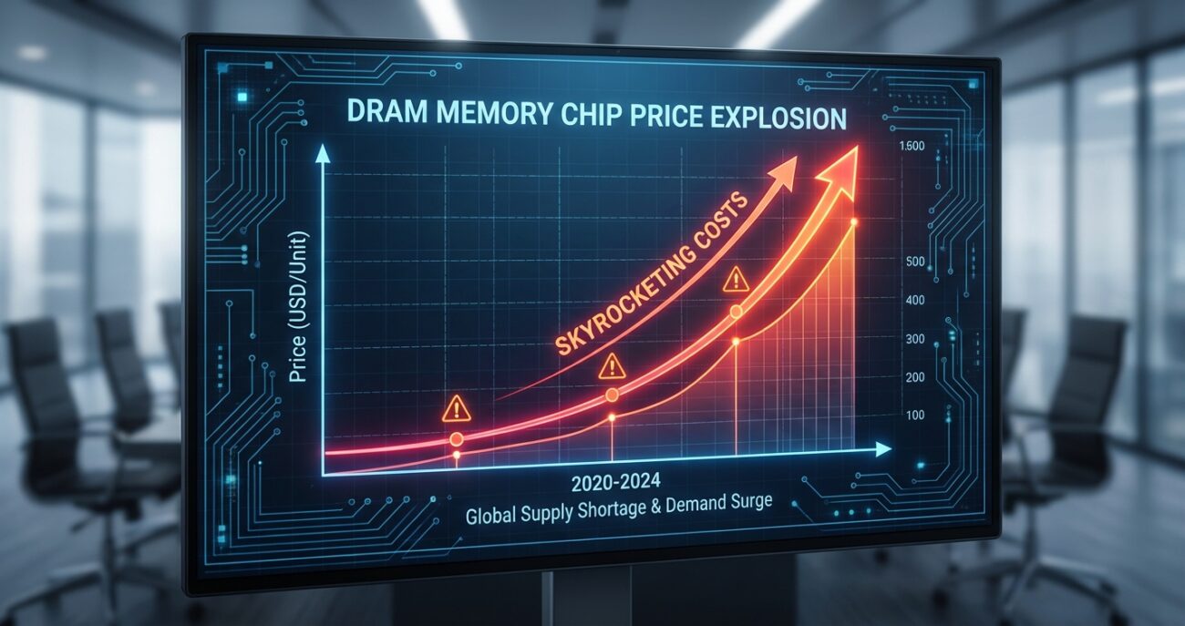 DRAM RAM price surge chart - skyrocketing memory costs graph